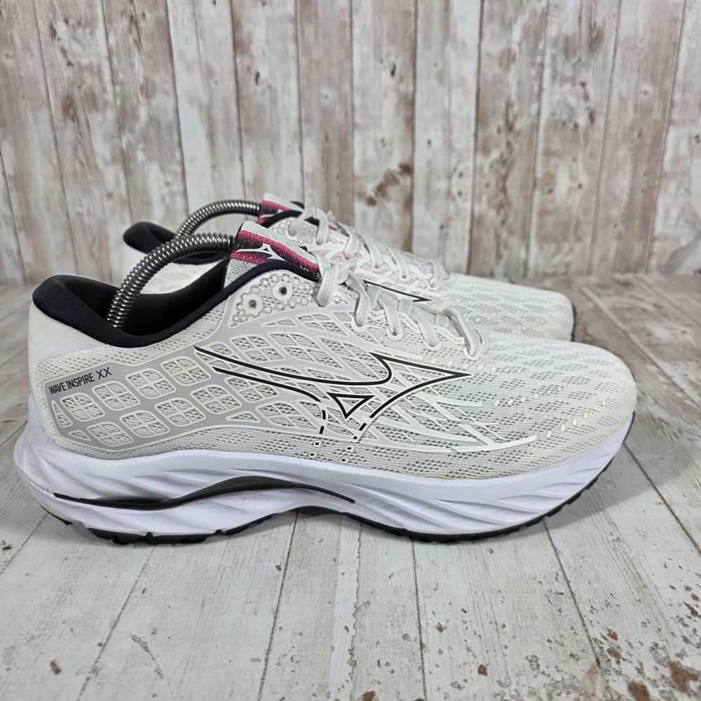 Mizuno Wave Inspire XX Mens 9 White Pink Running Shoes Enerzy Stability Sneakers
